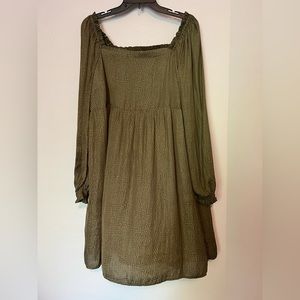 LOFT long sleeve army green dress. host pick!